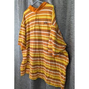 Fubo Polo 6XL Men's Orange/Yellow Strip 100% Cotton
